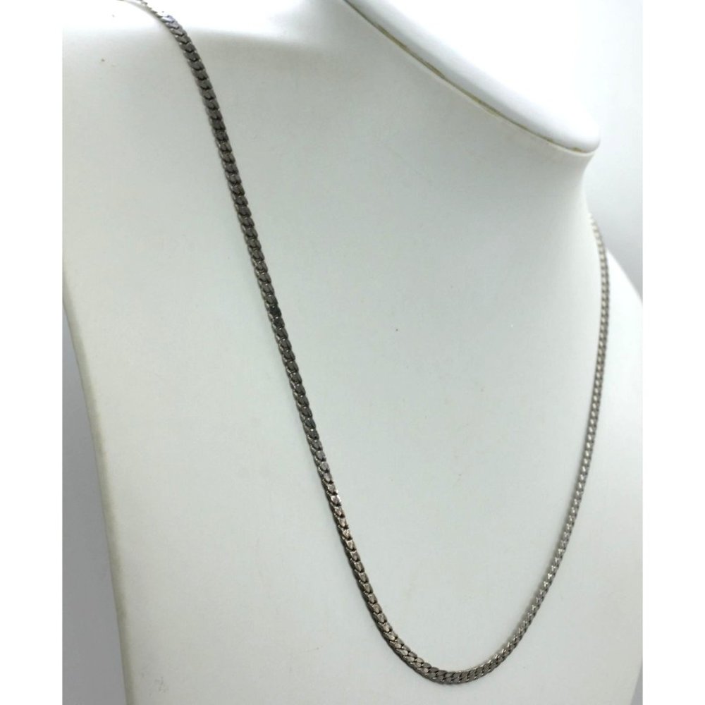 CCI Caret Creation Inc, fine quality silver tone serpentine chain necklace 23" - Picture 5 of 8